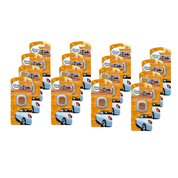 Febreze Car Vent Clips Air Freshener and Odor Eliminator, Hawaiian Aloha Scent - 16 Pieces