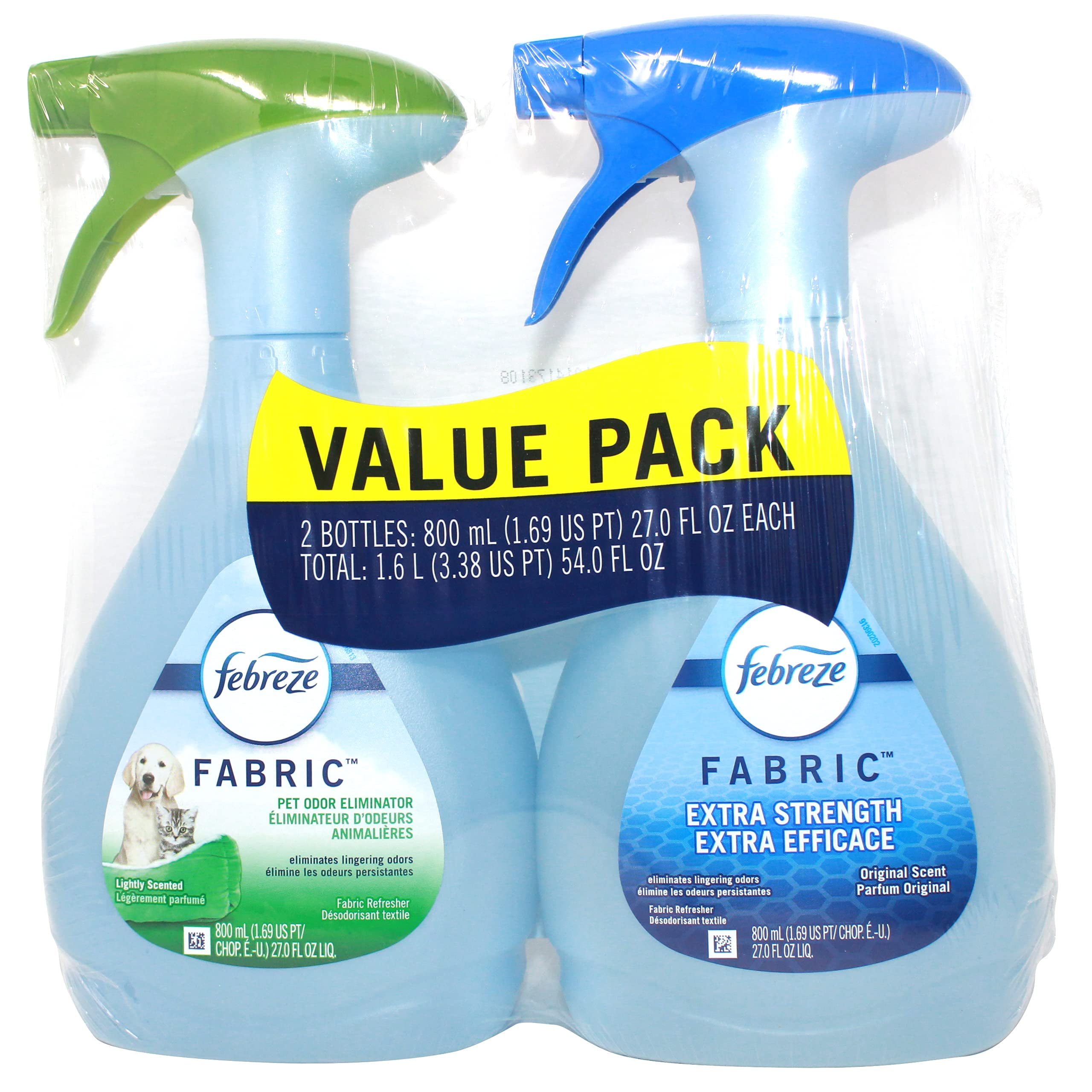 Febreze Fabric Refresher Value Pack, Pet Odor Eliminator And Extra Strength Fabric Deodorizer