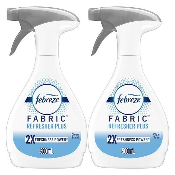 Febreze Fabric Spray, Odor Fighter For Strong Odor, Refresher Spray Plus With Clean Scent, 16.9 Fl Oz (Pack Of 2)