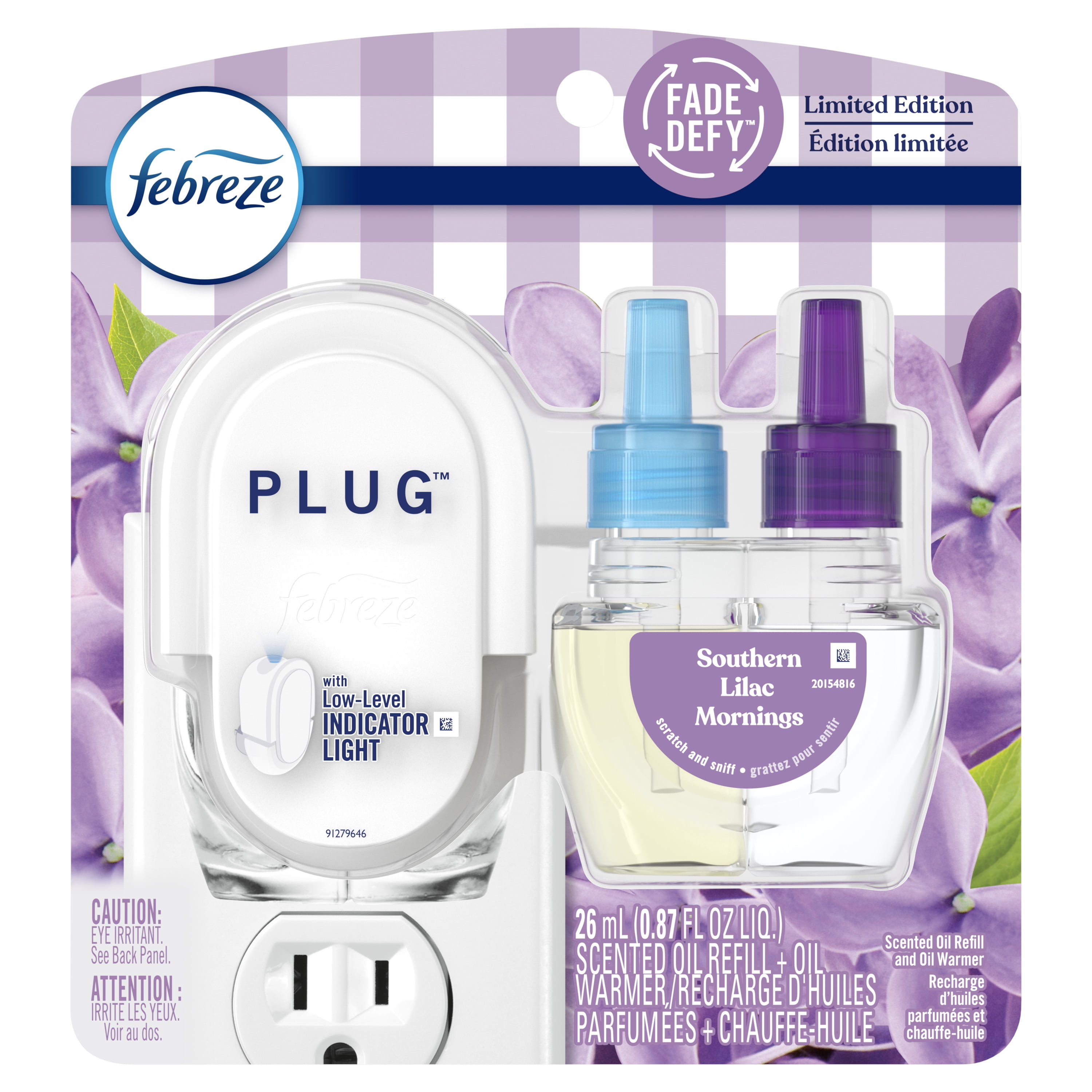 Febreze Fade Defy PLUG Air Freshener Starter Kit, Southern Lilac