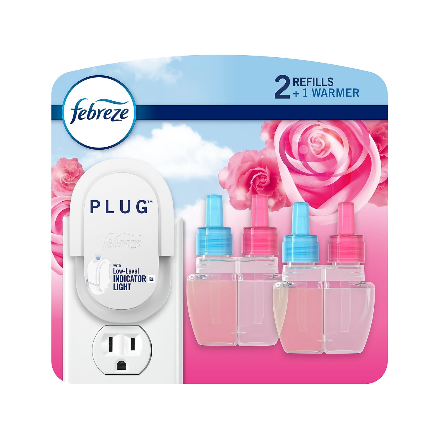 Febreze Fade Defy PLUG Air Freshener with 2 Oil Refills Downy April Fresh Scent 0.87 Fl. Oz. (4174)