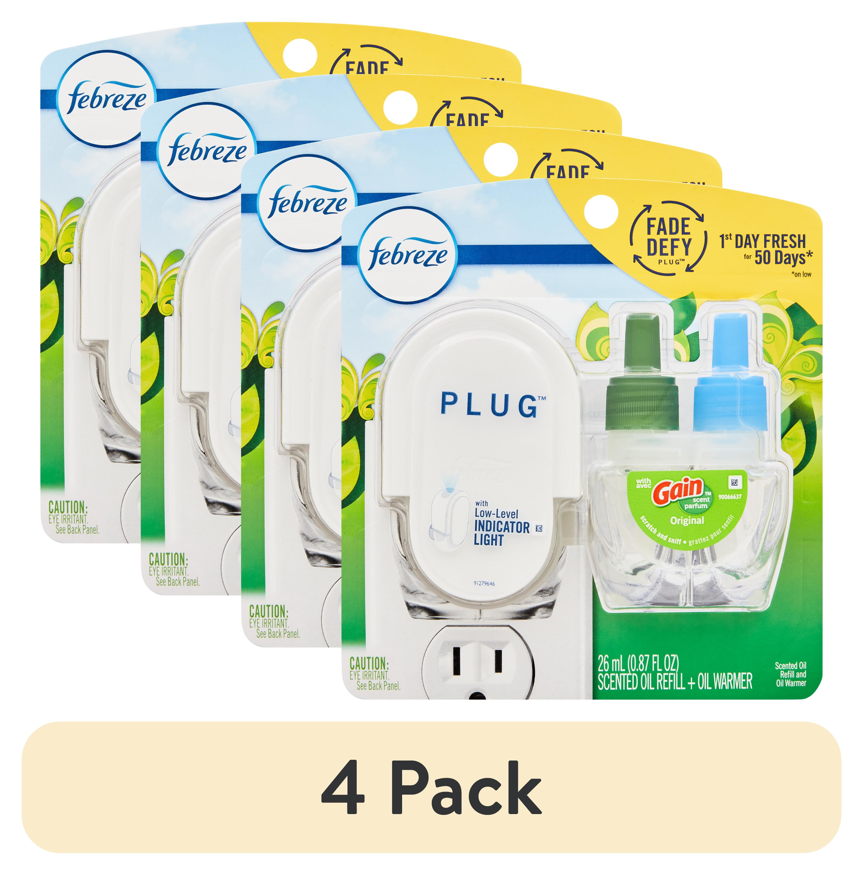 Febreze Fade Defy PLUG Air Freshener & Odor Eliminator Starter Kit with  Gain Original Oil Refill, 0.87 fl oz - Pay Less Super Markets