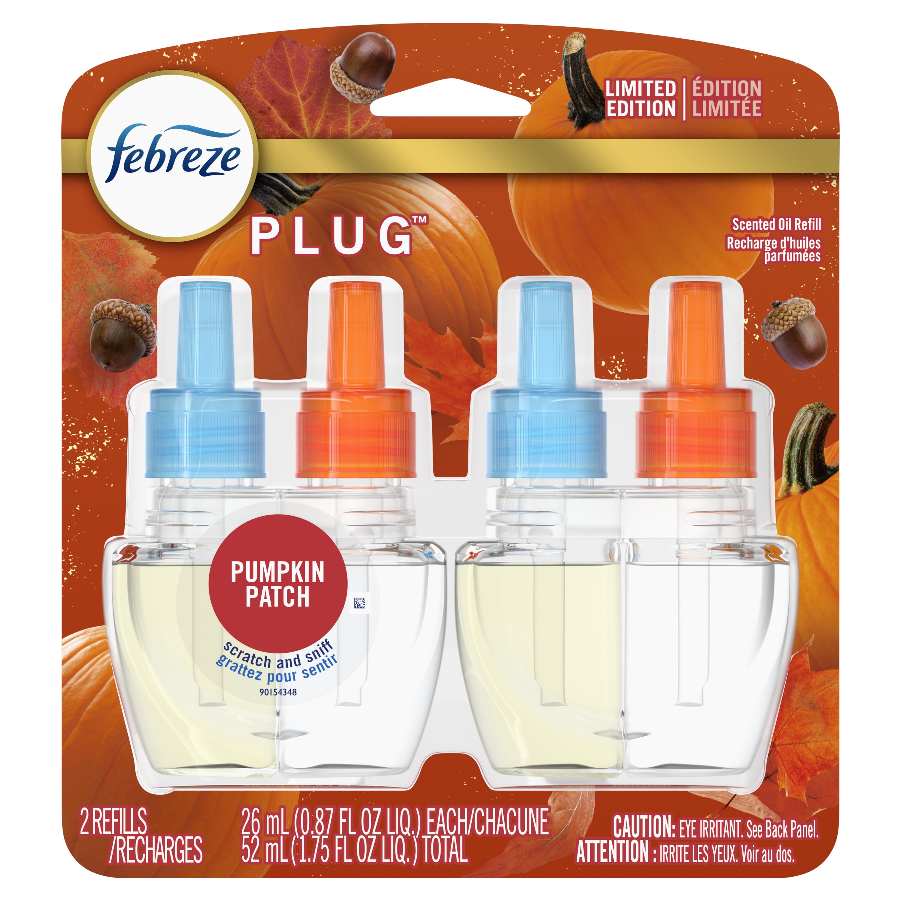 Febreze Fade Defy Plug Air Freshener Refill, Pumpkin Scent, .087 fl. oz