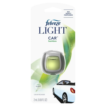Febreze Light Odor-Eliminating Car Air Freshener Vent Clip, Bamboo, 1 count