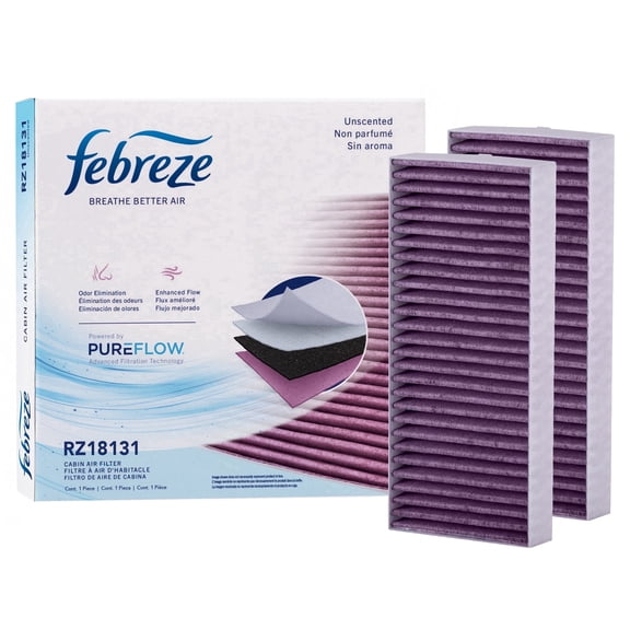 Febreze Odor Control Cabin Air Filter by PUREFLOW RZ18131 Fits 2004-2015 Nissan TITAN 5.6L; 2005-2015 Armada 5.6L; 2004-2010 INFINITI QX56 5.6L; 2004 Pathfinder Armada 5.6L