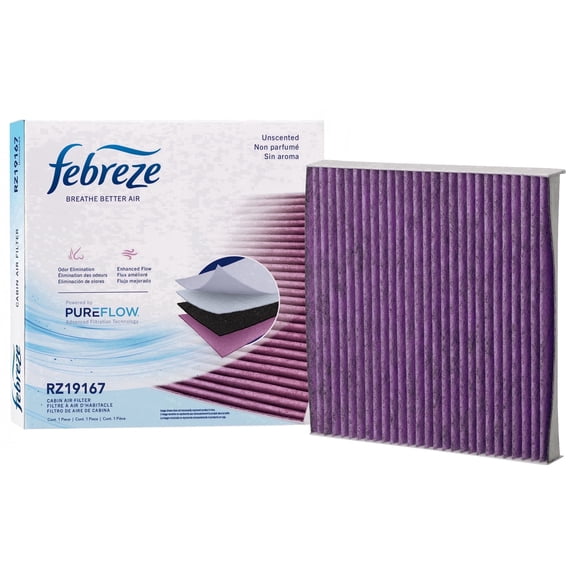 Febreze Odor Control UNSCENTED Cabin Air Filter by PUREFLOW RZ19167 Fits 2003-2017 Honda Accord 2.4L; 2007-2016 CR-V 2.4L; 2006-2015 Civic 1.8L; 2009-2022 Pilot 3.5L; 2005-2017 Odyssey 3.5L