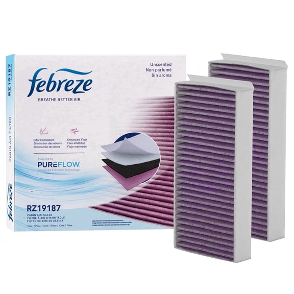 Febreze Odor Control Cabin Air Filter by PUREFLOW RZ19187 Fits 2016-2022 BMW X1 2.0L; 2014-2024 Mini Cooper 1.5L, 2.0L; 2017-2024 Cooper Countryman 1.5L, 2.0L; 2018-2023 X2 2.0L, 118i 1.5L