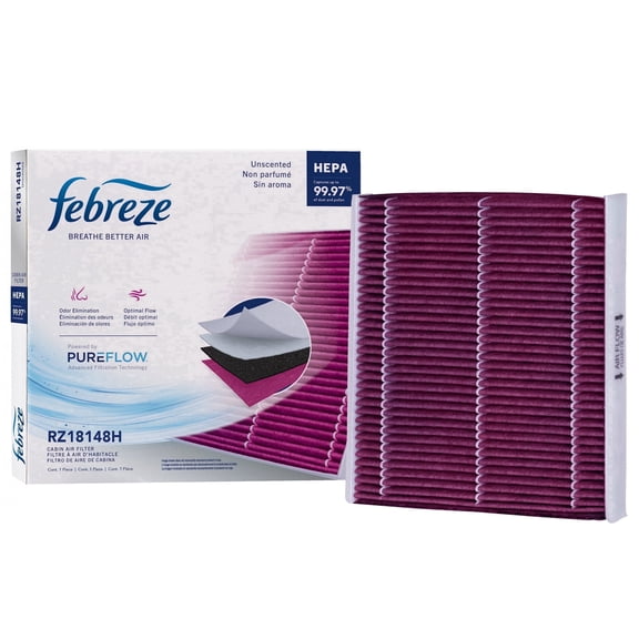 Febreze Odor Control HEPA Cabin Air Filter by PUREFLOW RZ18148H Fits 2002-2006 Toyota Camry 2.4L, 3.0L; 2007-2010 Sienna 3.5L; 2004-2006 Sienna, Lexus ES330, Camry 3.3L; 2007-2009 RX350 3.5L