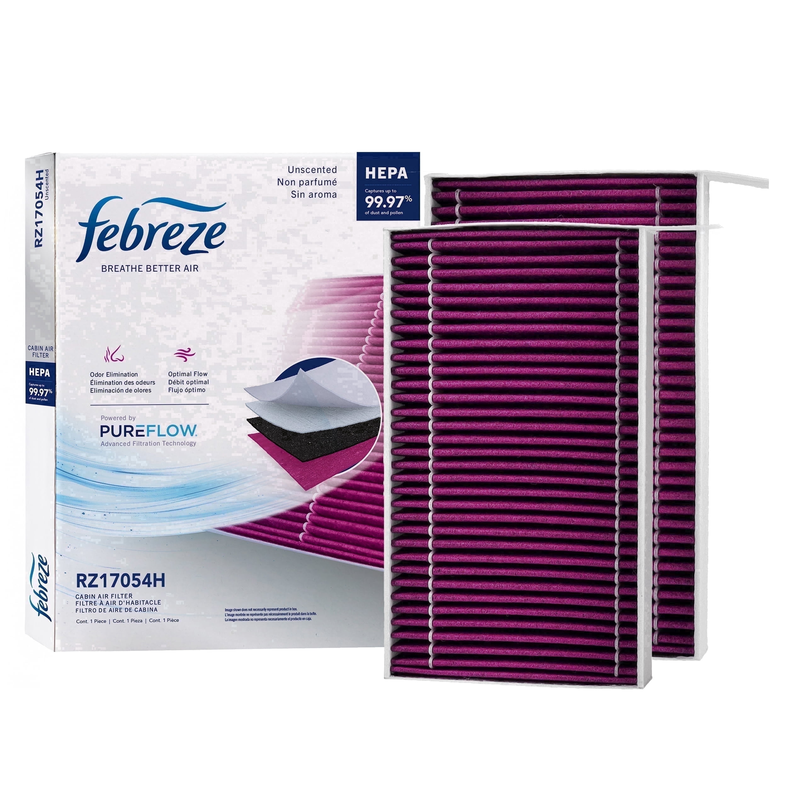 Febreze Odor Control UNSCENTED HEPA Cabin Air Filter by PUREFLOW
