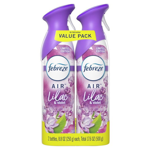 Febreze OdorEliminating Air Freshener Spray, Lilac and Violet, 2 ct
