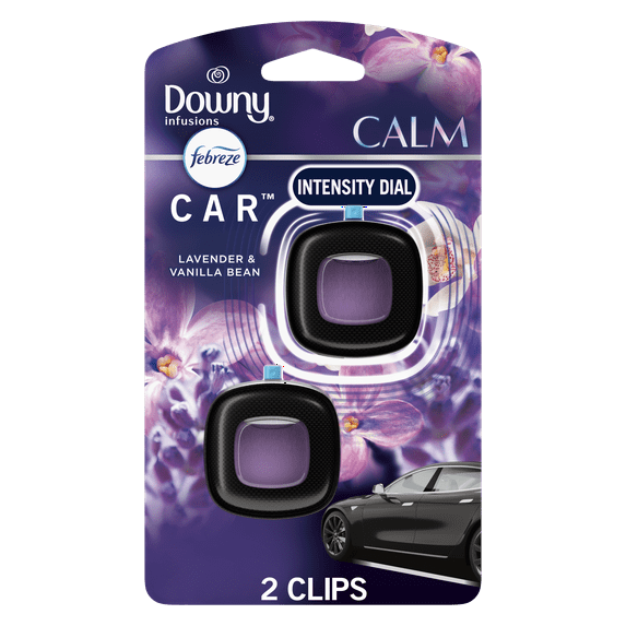 Febreze Odor Eliminating Car Air Freshener, Lavender & Vanilla Bean, 0.7 fl oz, 2 Count