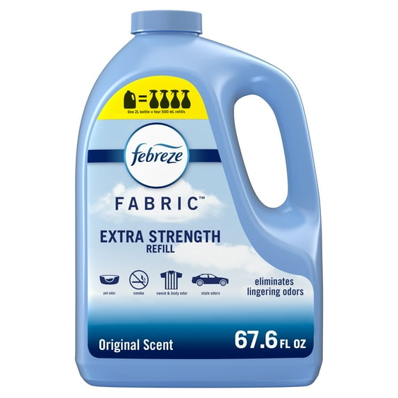 Febreze Odor-Eliminating Fabric Spray Refill, Extra Strength, 67.6 fl oz - 2 Pack