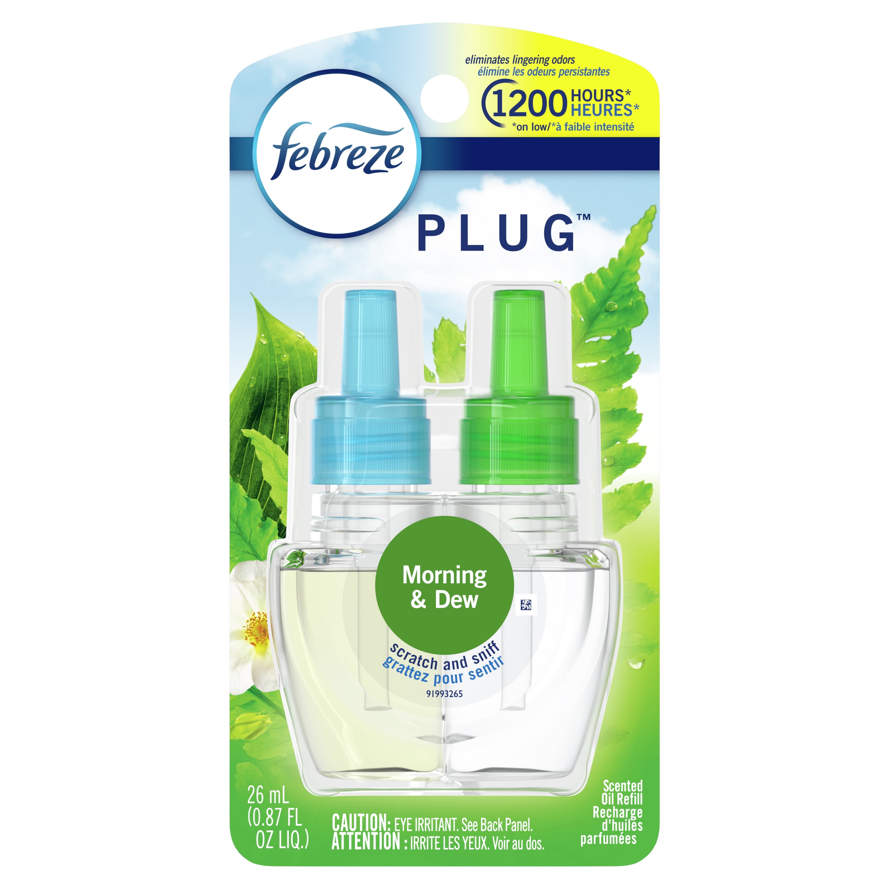 Febreze OdorEliminating Fade Defy PLUG Air Freshener Morning & Dew, (1