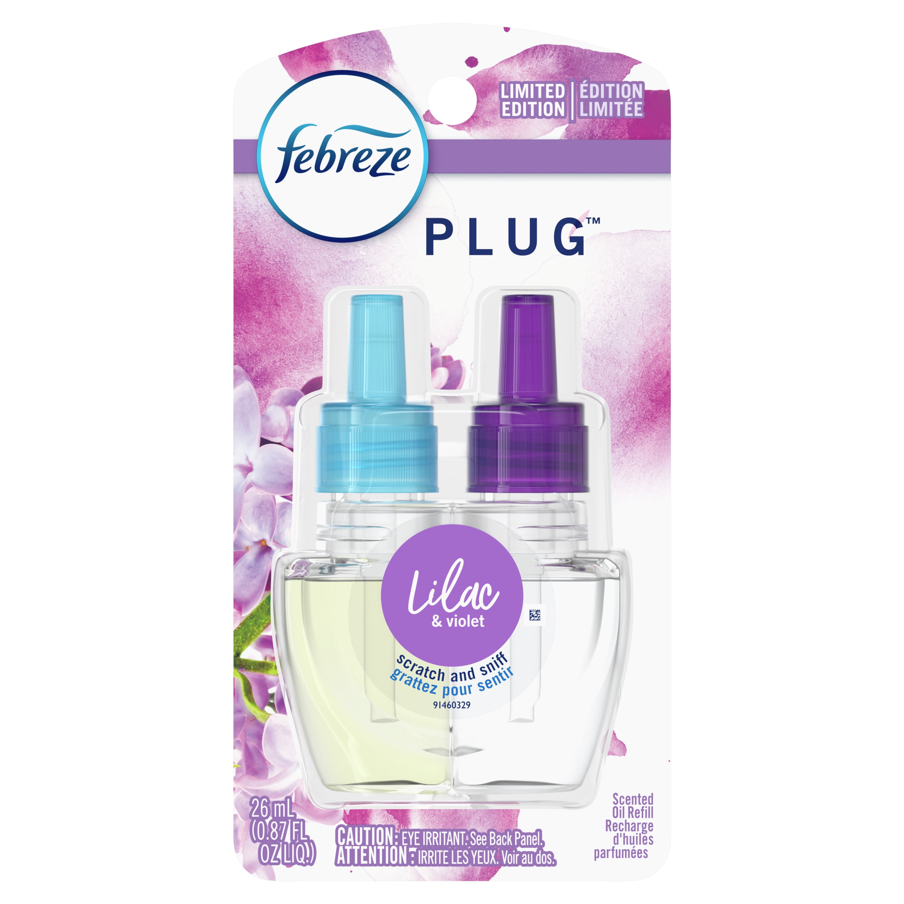 Febreze Odor-Eliminating Fade Defy PLUG Air Freshener Refill, Lilac and  Violet, (1) .87 fl. oz. 