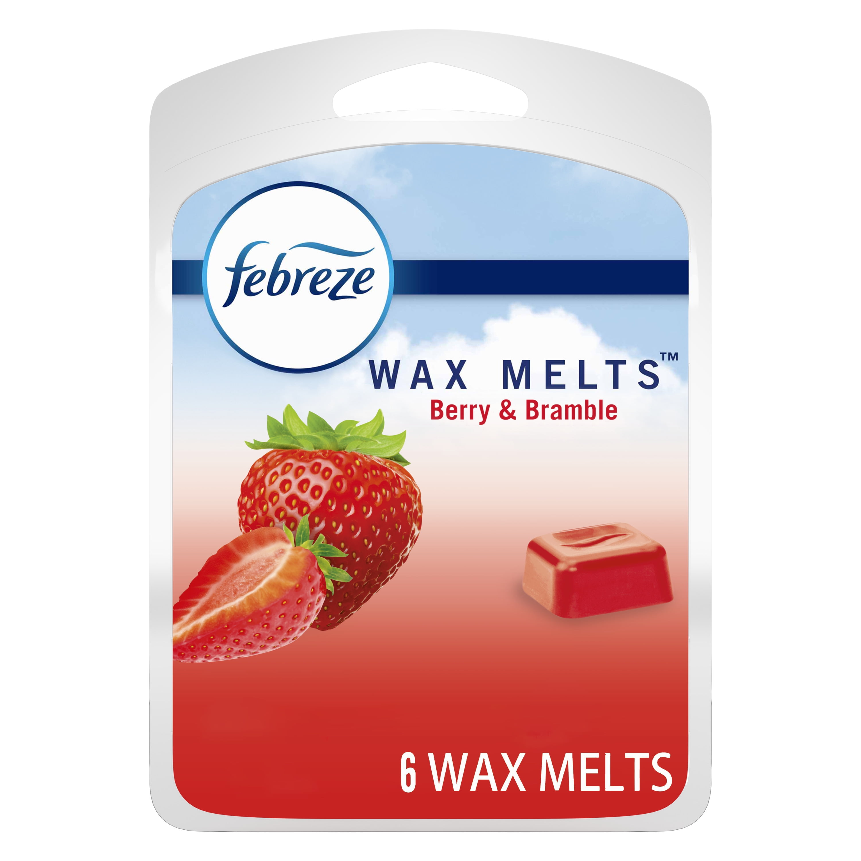 Febreze Odor-Fighting Scented Wax Melts, 2.5 oz. Pack of 6, Guava & Vanilla, Downy April Fresh, Gain Original Scent, (6 Cubes Each)