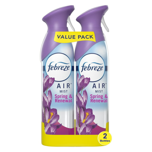 Febreze Odor-Fighting Air Freshener, Spring & Renewal, Pack of 2, 8.8 oz each