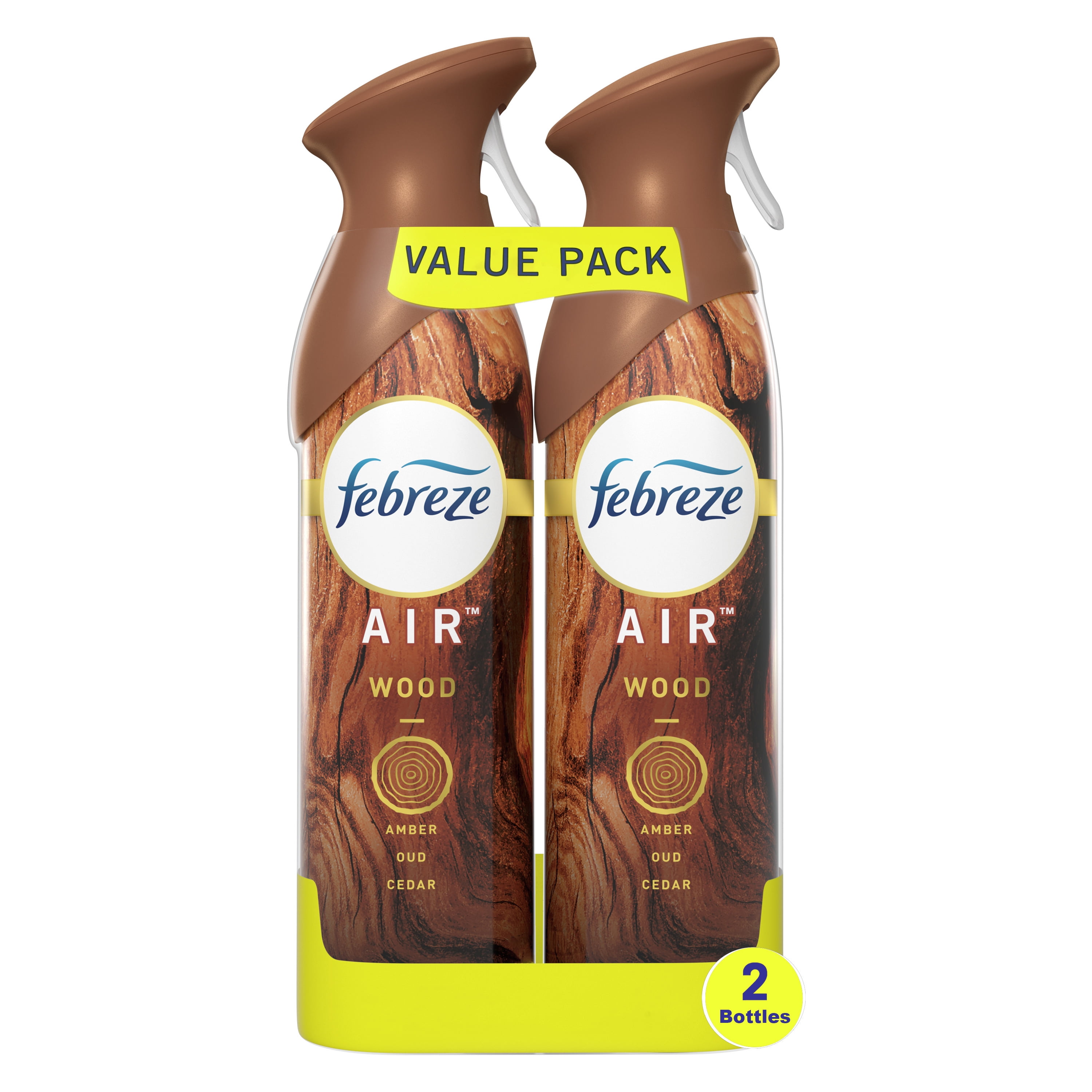 Febreze OdorFighting Air Freshener, Wood, 2 count, 8.8 fl oz each