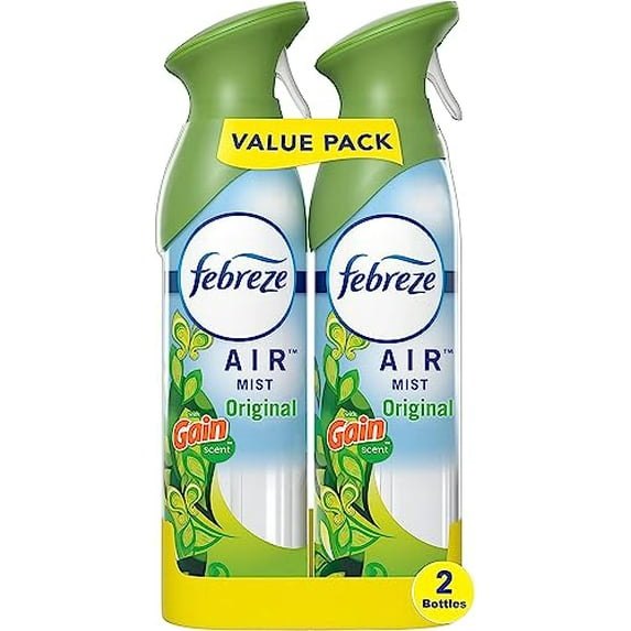 Febreze Odor-Fighting Air Freshener, with Gain Scent, Original Scent, Pack of 2, 8.8 fl oz each