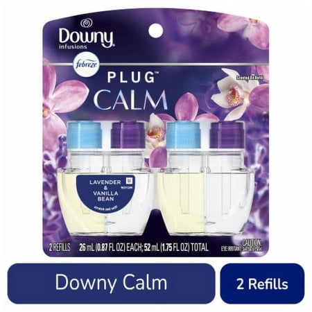Febreze Odor-Fighting Fade Defy PLUG Air Freshener Downy Calm Oil Refills