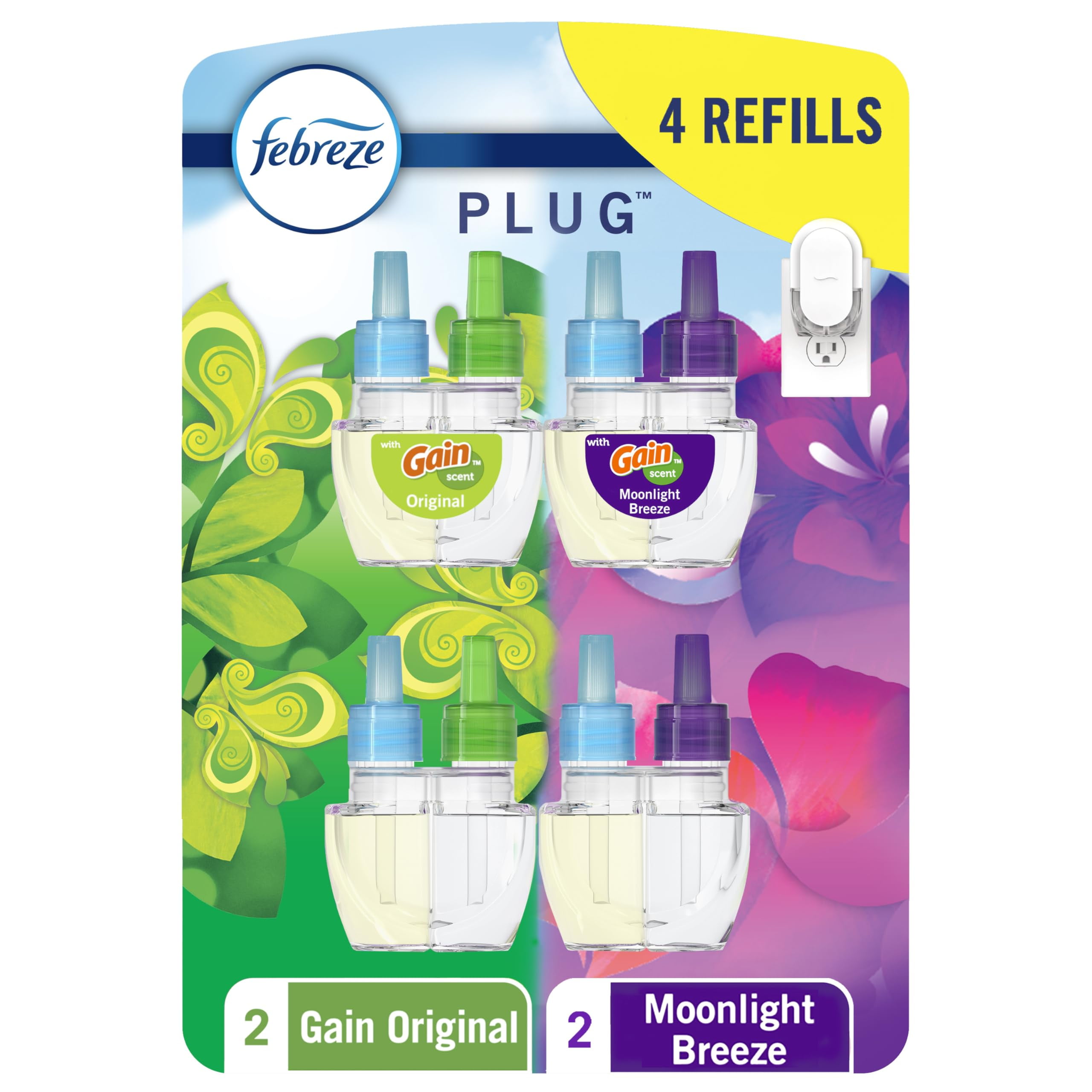 Febreze Air Freshener, Gain Moonlight Breeze and Gain Original Scents ...
