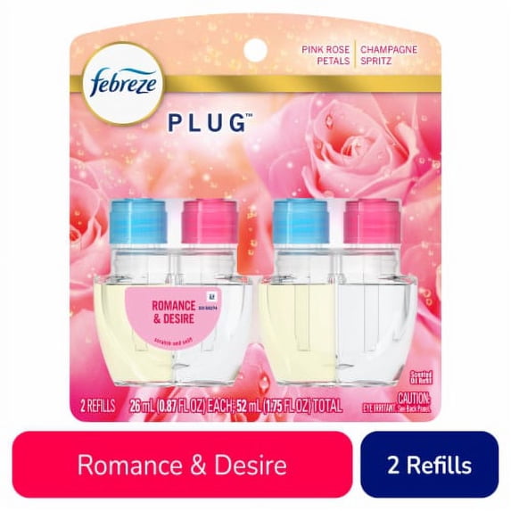 Febreze Odor-Fighting PLUG Air Freshener Oil Refills, Romance & Desire