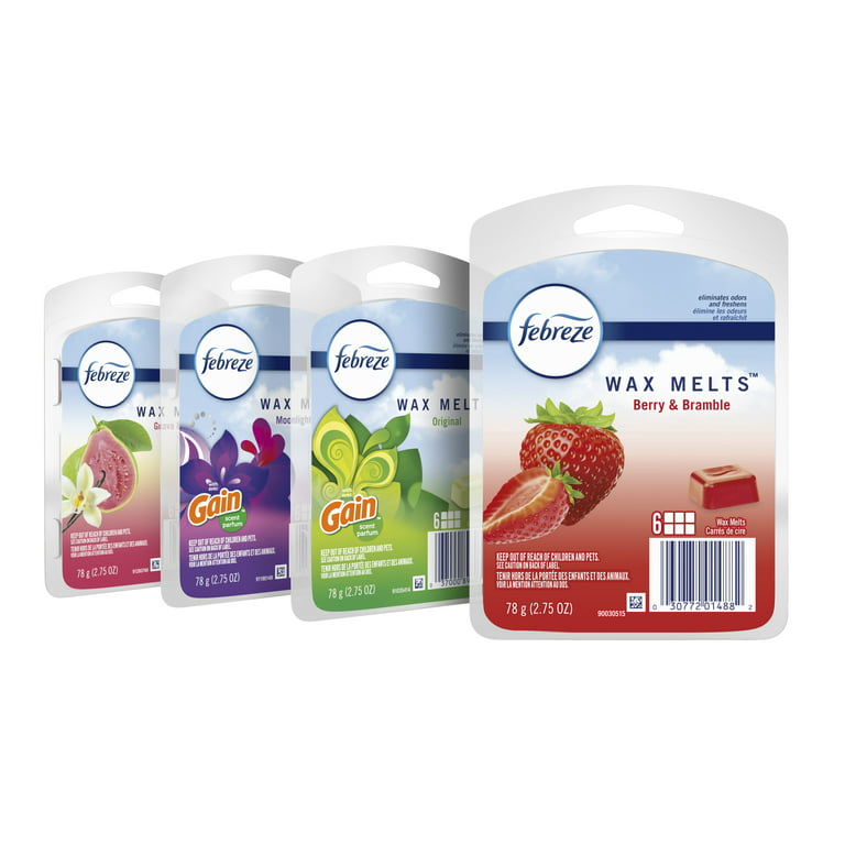 Febreze Odor-Eliminating Scented Wax Melts Variety Pack, 2.75 Oz. Wax Melts  (6 Cubes), Pack of 4 