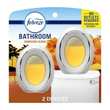 Febreze Bathroom Air Freshener, Small Spaces Odor-Fighting, Hawaiian Aloha, 2 count