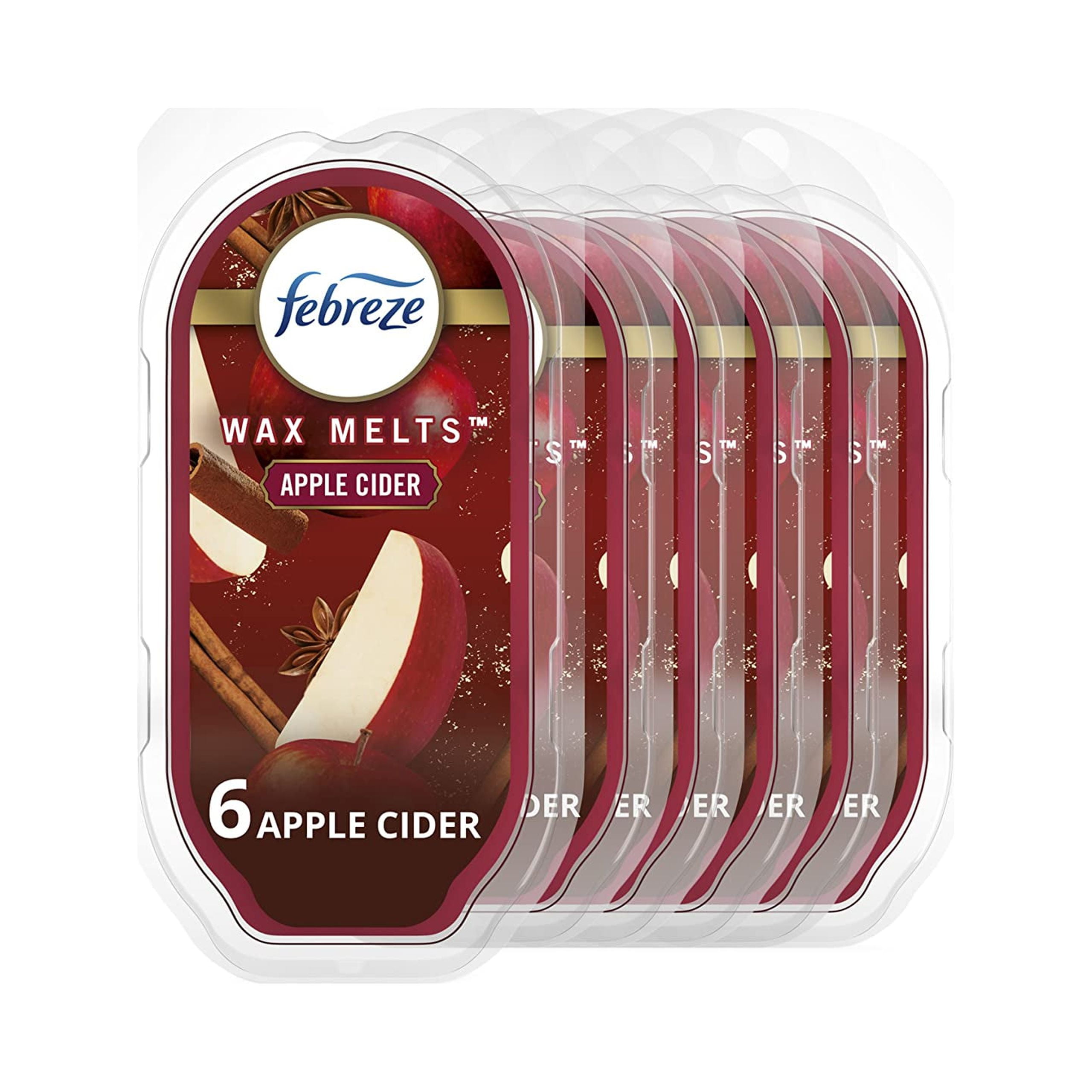Febreze Odor-Fighting Wax Melts Air Freshener Refills, Apple Cider, 15 Oz, 6 Count, 2 Pack