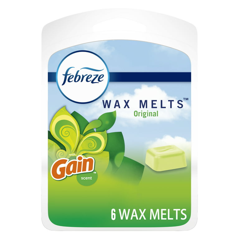 Febreze Odor Eliminating Wax Melts Air Freshener With Gain Original Scent,  6 Count, Air Fresheners