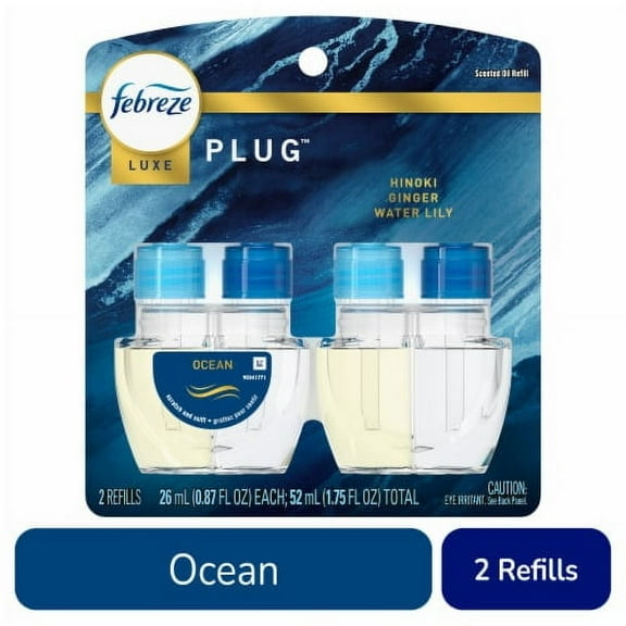 Febreze Origins Fade Defy PLUG Air Freshener & Odor Fighter Ocean Dual Oil Refills - 0.87 oz - 2 pk