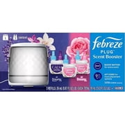 Febreze PLUG Scent Booster Kit, CALM Lavender + Vanilla Bean and April Fresh, 1 Device + 3 Refills