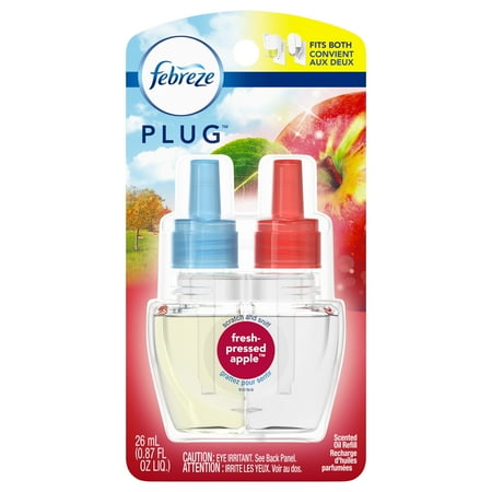 Febreze Plug Air Freshener Scented Oil Refill, Fresh-Pressed Apple, 1 count