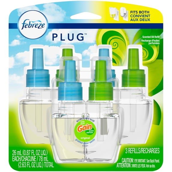 Febreze Plug™ Air Freshener Gain™ Original Scent Scented Oil Refill 3 ct