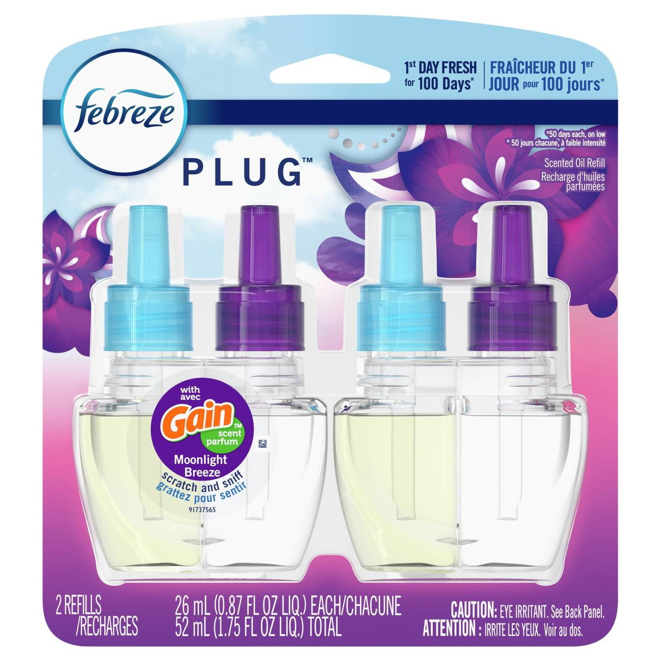 Febreze Plug Gain Moonlight Breeze Scented Oil Refill 2.0 ct
