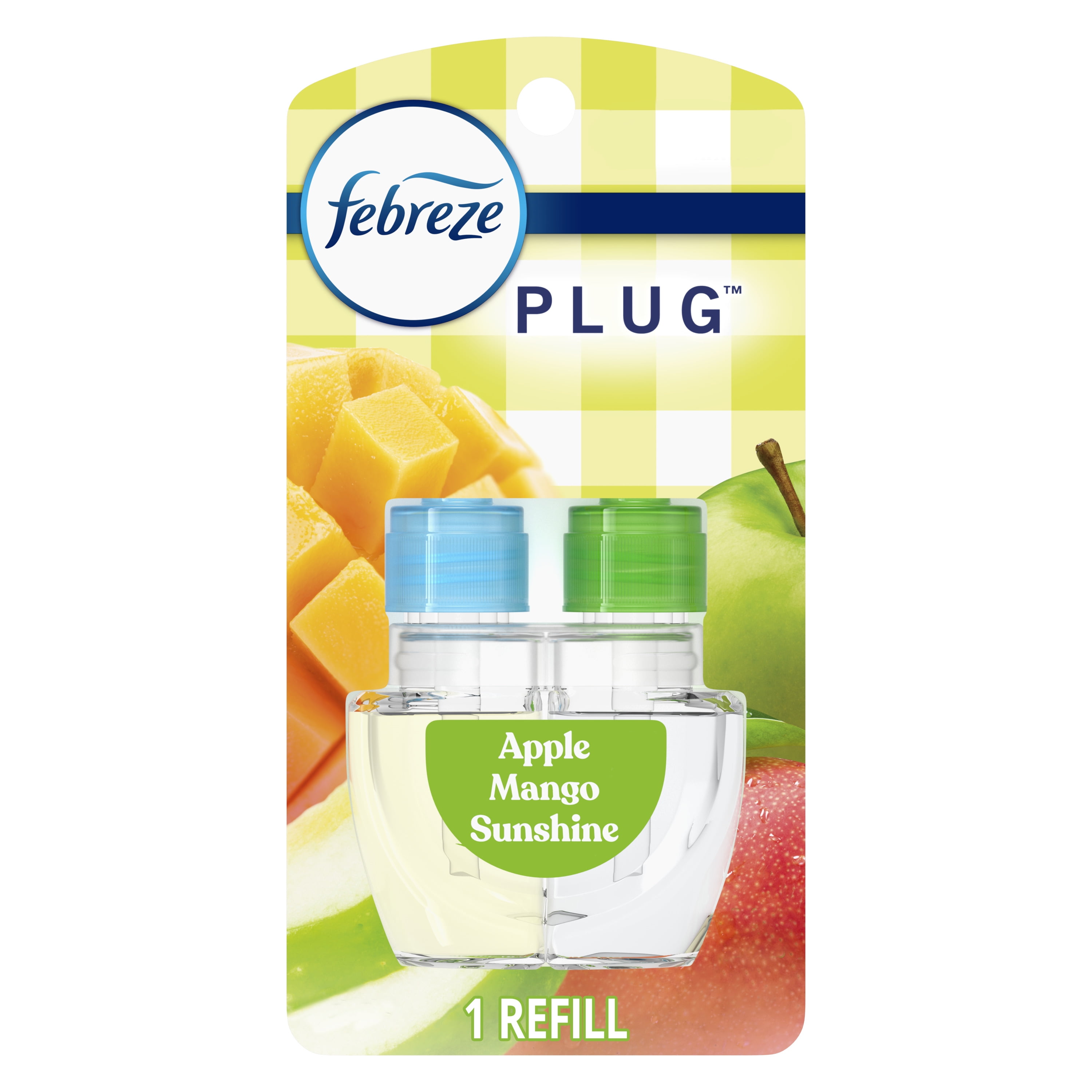 Febreze Plug In Air Freshener, Odor-Fighting Scented Oil Refill, Apple Mango Sunshine, 1 Refill