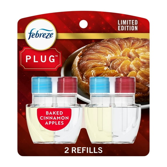 Febreze Plug In Air Freshener, Odor-Fighting Oil Refill, Baked Cinnamon Apples