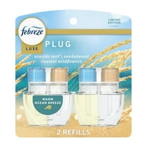 Febreze Plug In Air Freshener, Odor-Fighting Scented Oil Refill, Warm Ocean Breeze, 2 Refills
