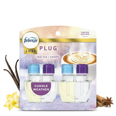 Febreze Plug In Air Freshener, Odor-Fighting Scented Oil Refill, Cuddle Weather, 2 Refills