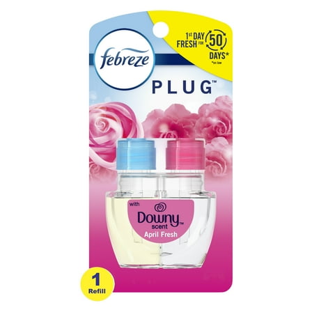 Febreze Plug In Air Freshener, Odor-Fighting Scented Oil Refill, Downy April Fresh Scent, 1 Refills