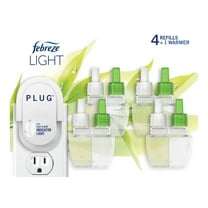 Febreze Odor-Fighting Plug in Air Freshener Bamboo Scent Warmer with 4 Oil Refills