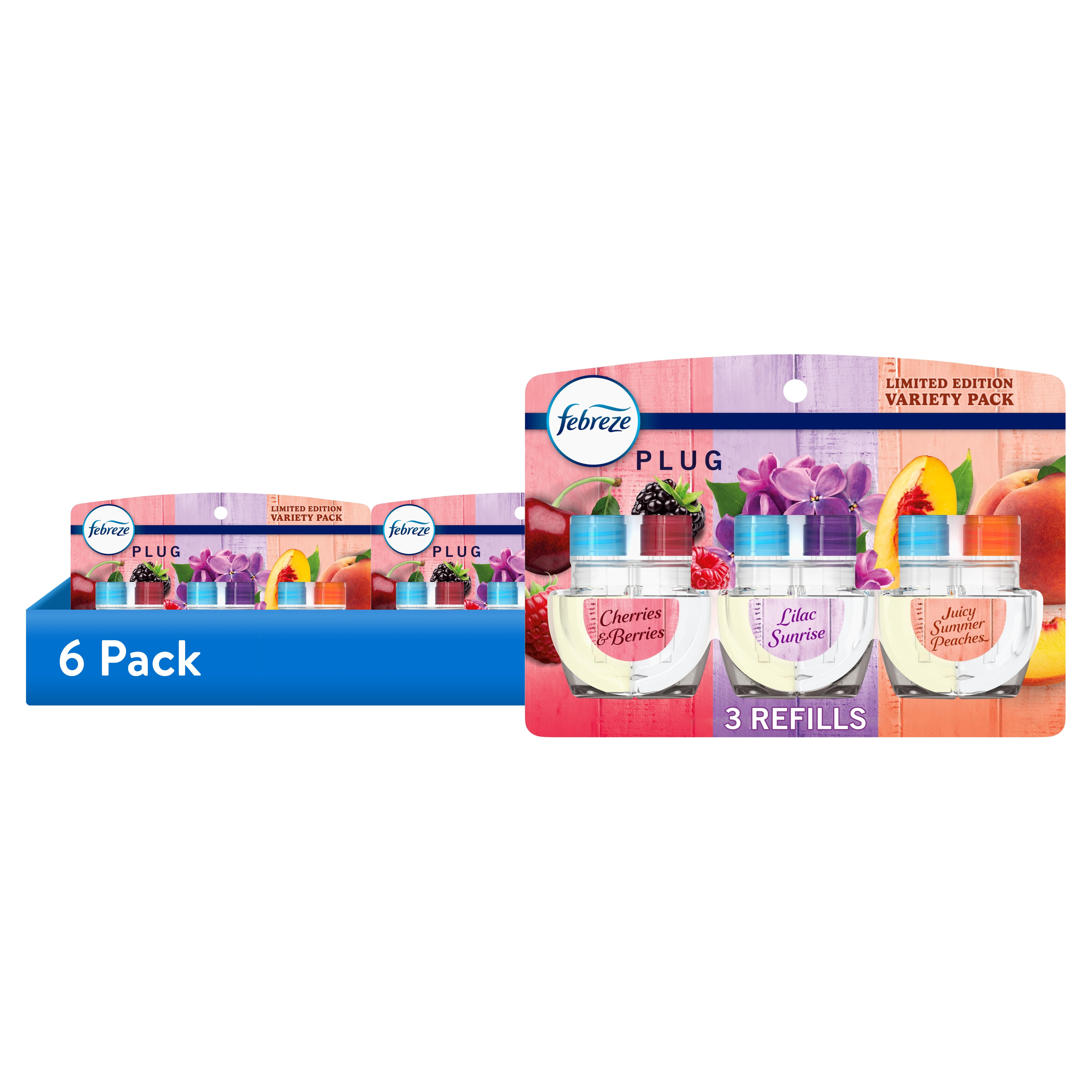 (6 pack) Febreze Plug In Air Freshener Scented Oil Refill, Spring Mix, 3 Count
