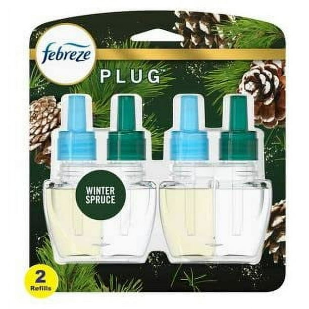 Febreze Plug In Air Fresheners, Limited Edition Winter Spruce Scent, Scented Oil Refill (2 Count