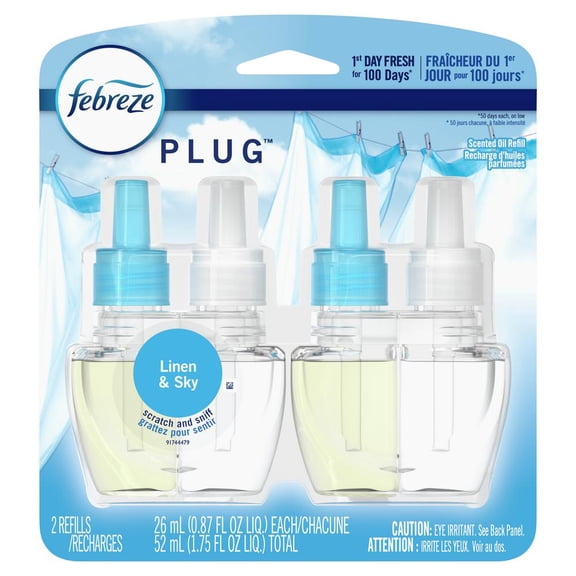 Febreze Plug Linen & Sky Scented Oil Refill 2 ct