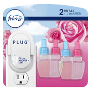 Febreze Plug In Air Freshener, Scented Oil Refill, Downy April Fresh, Starter Kit + 2 Refills