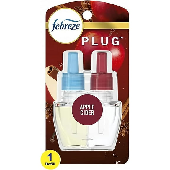 Febreze Plug Refill Odor-Fighting Air Freshener Apple Cider Scent, 1 Count, 0.87 fl oz