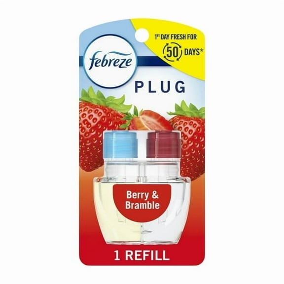 Febreze Plug Refill Odor-Fighting Air Freshener Berry & Bramble Scent, 1 Count, 0.87 fl oz