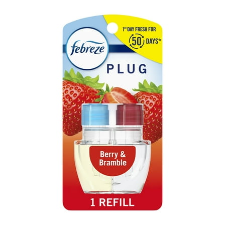 Febreze Plug Refill Odor-Fighting Air Freshener Berry & Bramble Scent, 1 Count, 0.87 fl oz