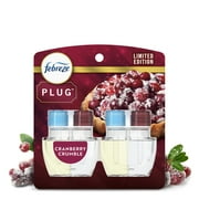 Febreze Plug In Air Freshener, Odor-Fighting Scented Oil Refill, Cranberry Crumble Scent, 2 Refill