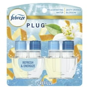 Febreze Plug In Air Freshener, Odor-Fighting Scented Oil Refill, Refresh & Energize, 2 Refill