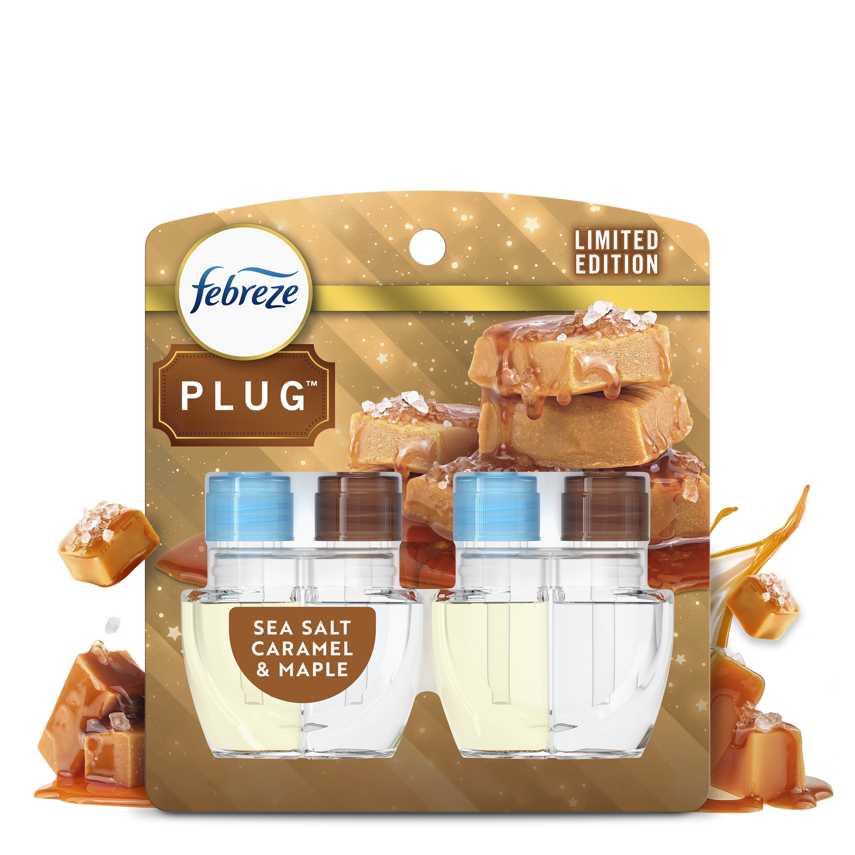 Febreze Plug Refill Odor-Fighting Air Freshener Sea Salt Caramel & Maple Scent, 3 Ct 0.87 fl oz Each